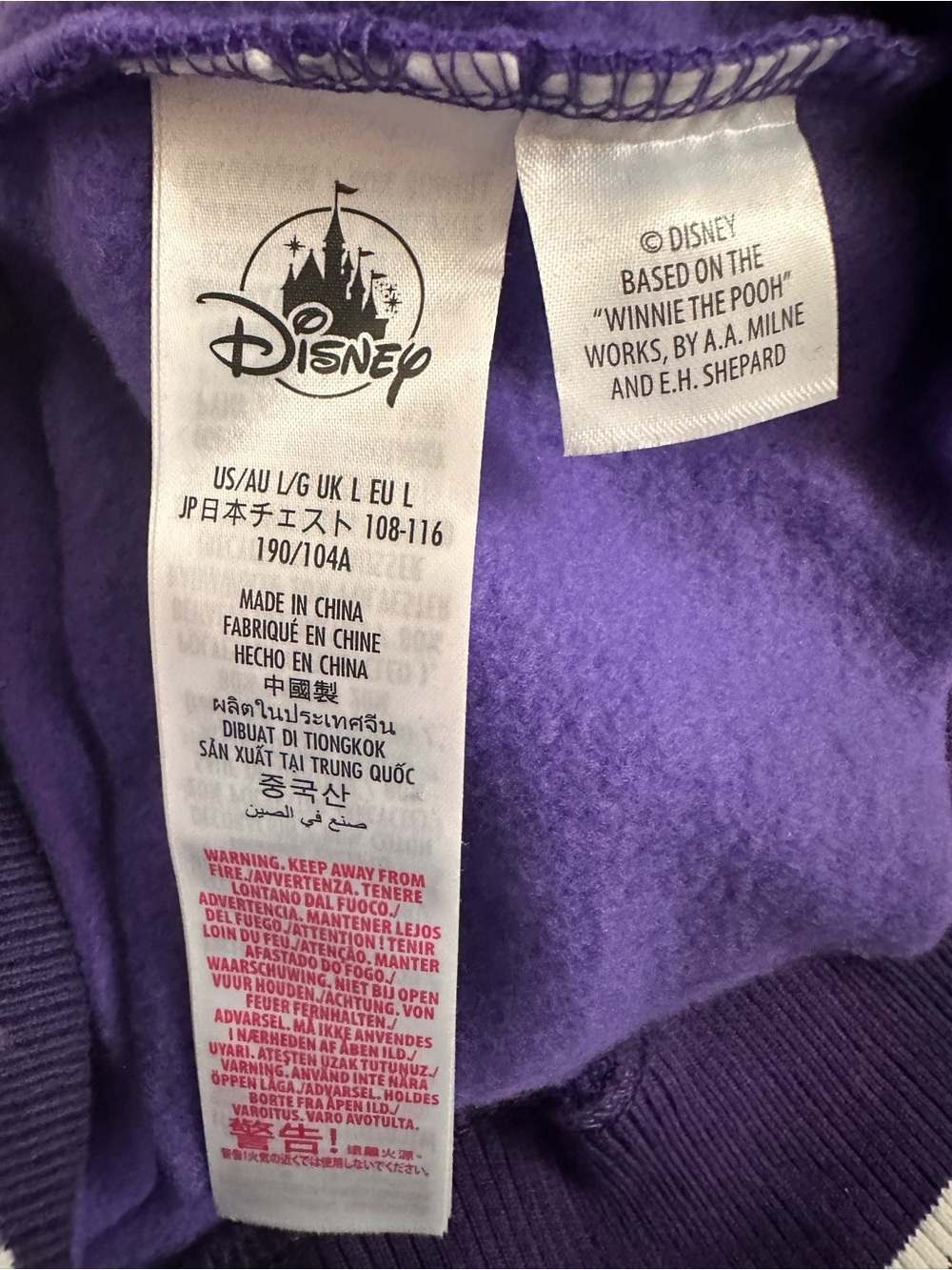 Disney Purple Eeyore Sweatshirt with Blue and White Accents - Picture 5 of 10